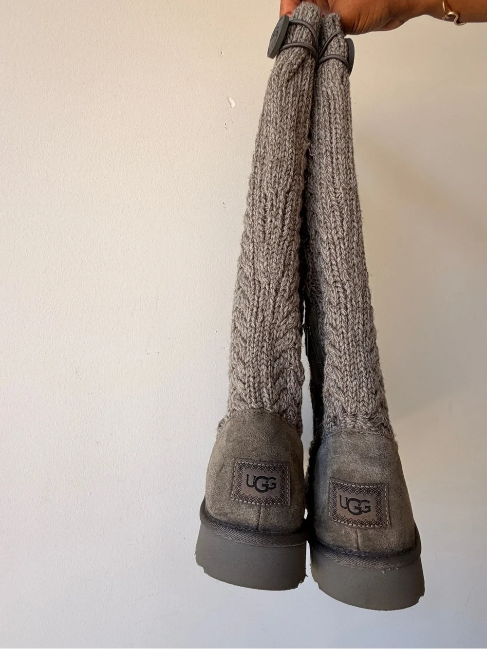 UGG Women's Taupe Knit Cable Tall Boot